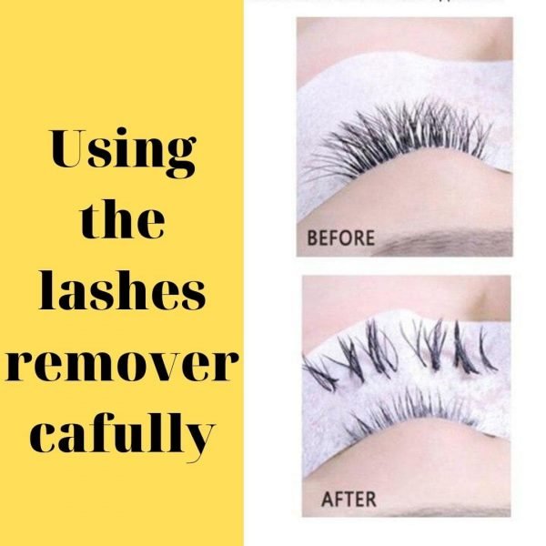 Using-the-lashes-remover-cafully
