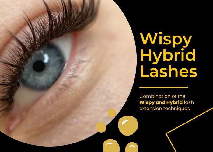 Wispy Hybrid Lashes are a combination of the Wispy and Hybrid lash extension techniques