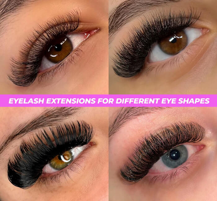 Choose the suitable eyelash extensions style for your eye shapes. 