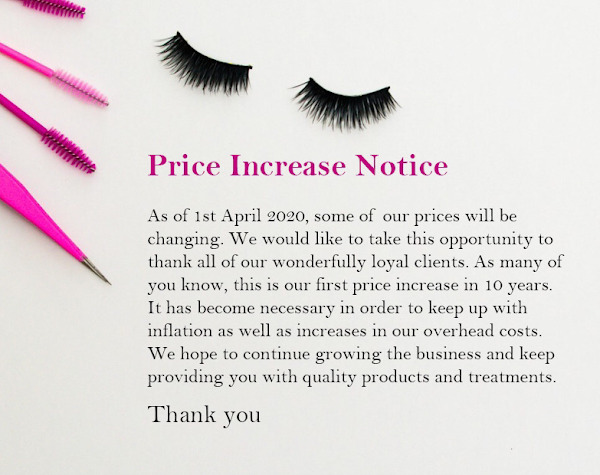 There are a number of ways to announce a price increase to clients