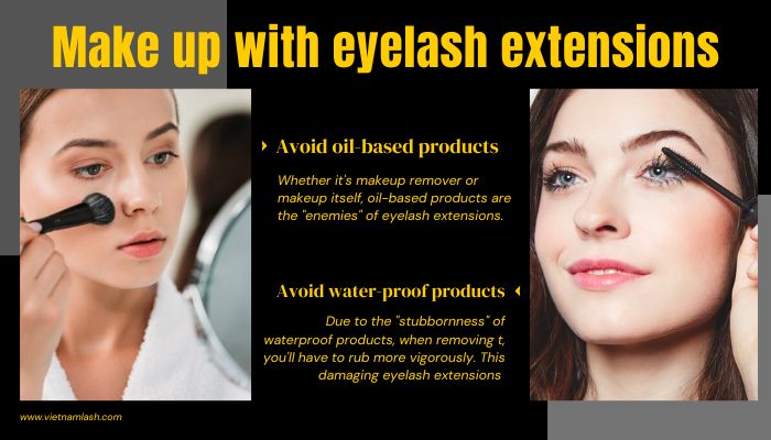 Make up with eyelash extensions