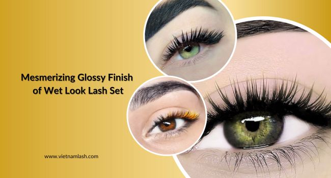 Mesmerizing glossy finish of wet look lash extensions 