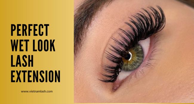 Perfect wet look lash extensions for girls