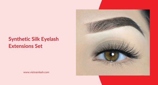 Synthetic silk eyelash extensions set