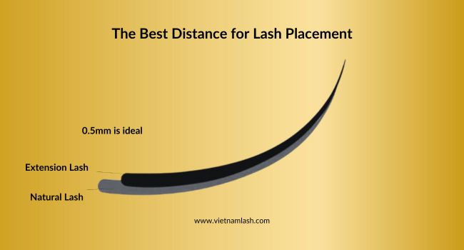 The best distance for lash placement