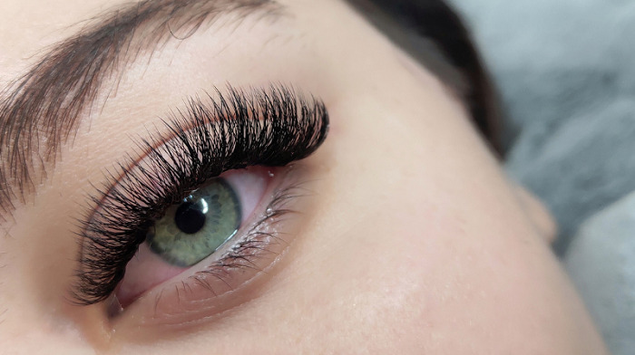 Semi-permanent eyelash extensions