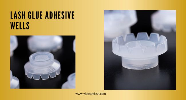 The lash glue adhesive wells are tool that is easy to clean and refill