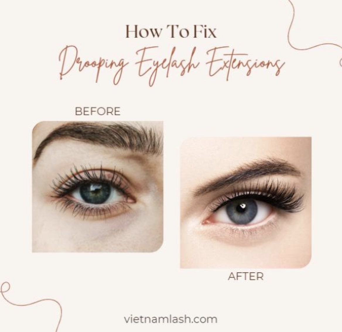 Your desired look can be compromised due to droopy lash extensions
