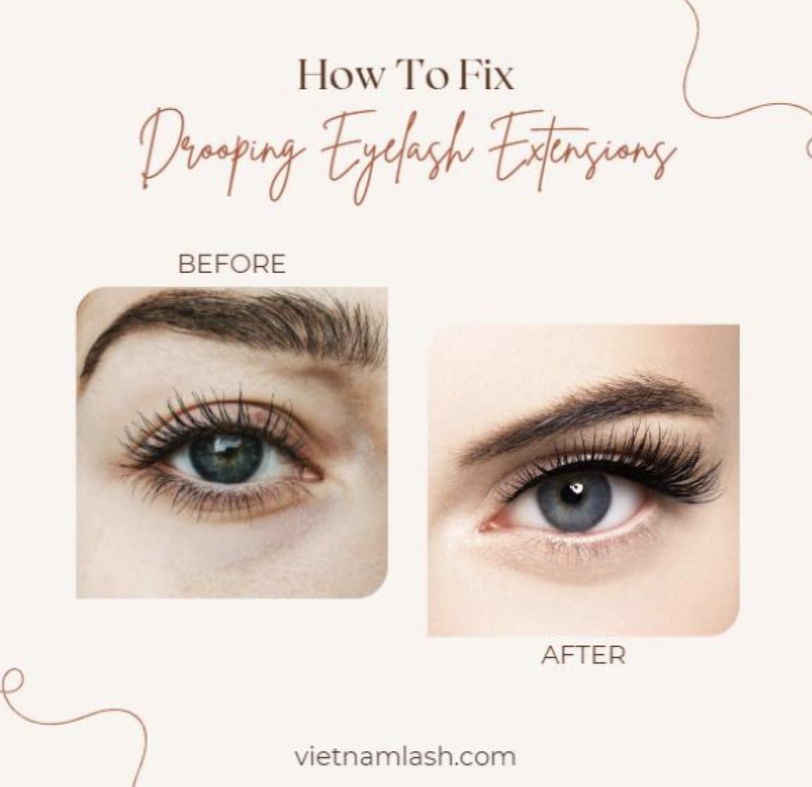 how to fix drooping eyelash extensions