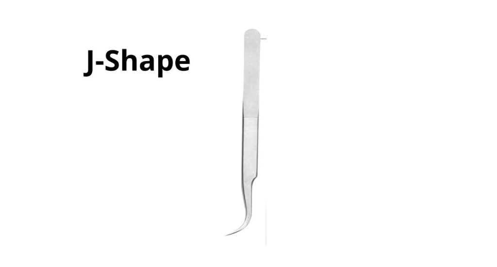 J Shape - Curved Lash Tweezers