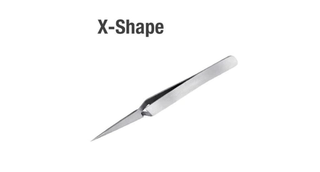 X Shape - Pointed Edge Lash Tweezers