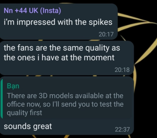 A feedback about spike promade fans