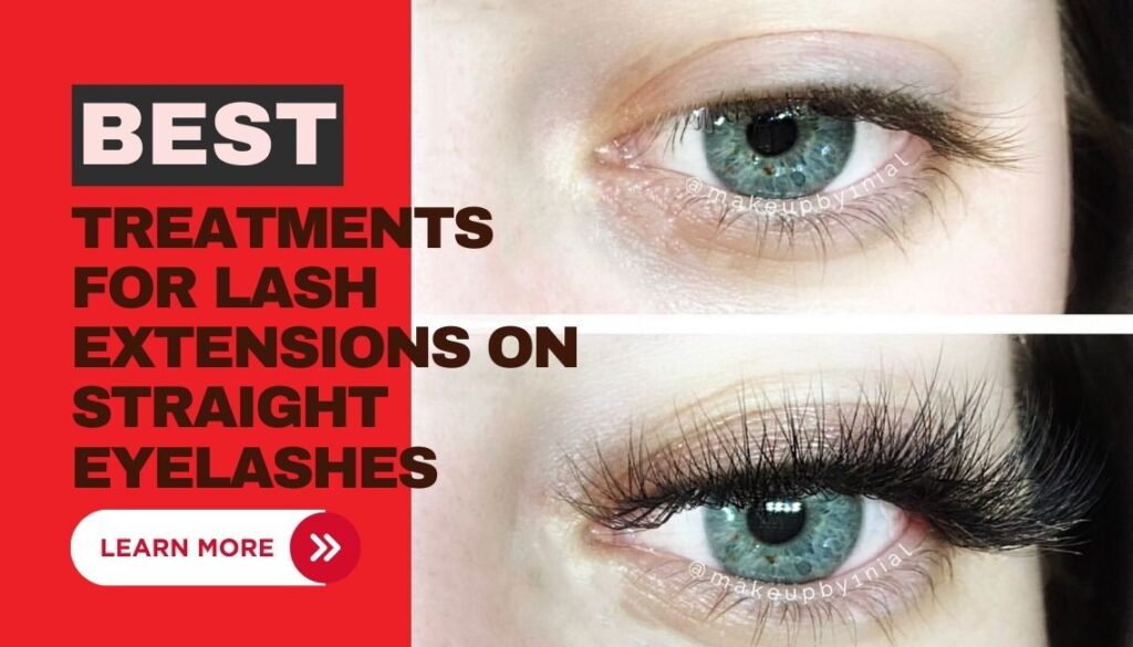 lash extensions on straight lashes